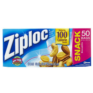 ZIPLOC SNACK   SIZE BAGS - 50 BAGS Supply